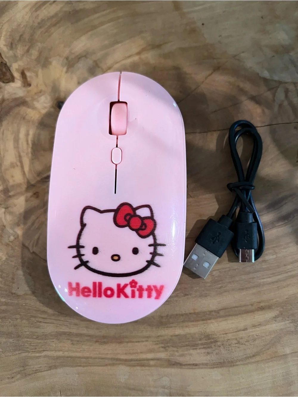 Hello Kitty Pink Wireless Mouse with USB Cable